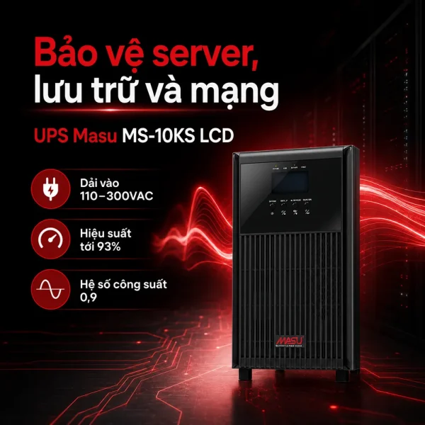 Bộ lưu điện UPS Masu MS-10KS LCD