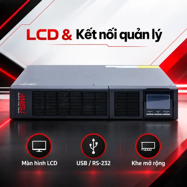 Bộ lưu điện Online Rack Masu MS – 2KR LCD chính hãng