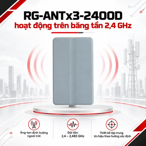 Angten gắn thêm ngoài trời RUIJIE RG-ANTx3-2400D