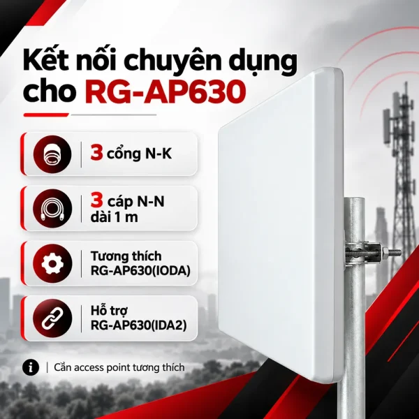 Angten gắn thêm ngoài trời RUIJIE RG-ANTx3-5800D
