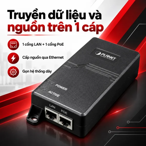 Bộ cấp nguồn qua dây mạng Planet POE-173