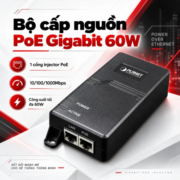Bộ cấp nguồn qua dây mạng Planet POE-173