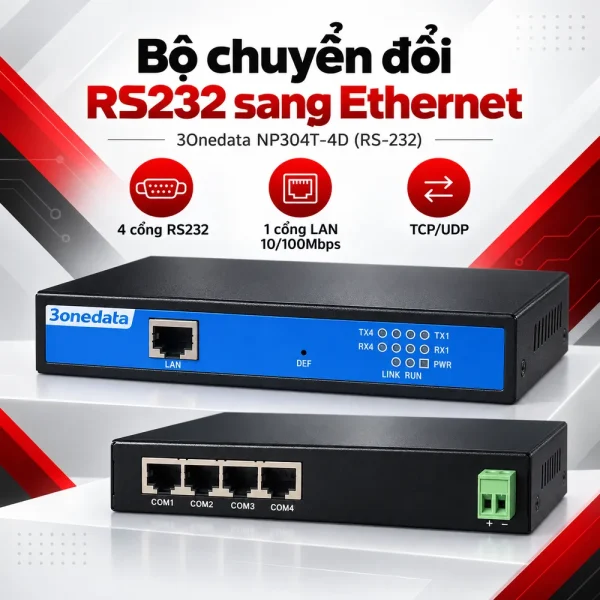 Bộ chuyển đổi 4 cổng RS232 sang Ethernet NP304T-4D(RS-232)