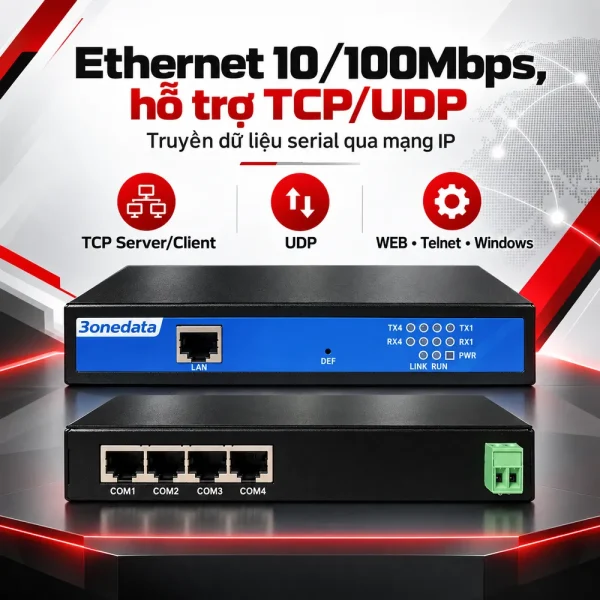 Bộ chuyển đổi 4 cổng RS232 sang Ethernet NP304T-4D(RS-232)