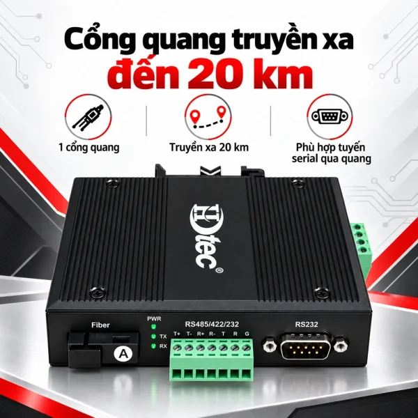 Bộ chuyển đổi công nghiệp HDTEC RS485-RS422-RS232 HDTEC-3IN1 INDUS