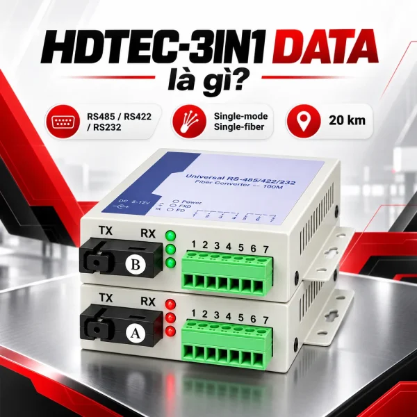 Bộ chuyển đổi HDTEC RS485-RS422-RS232 HDTEC-3IN1 DATA