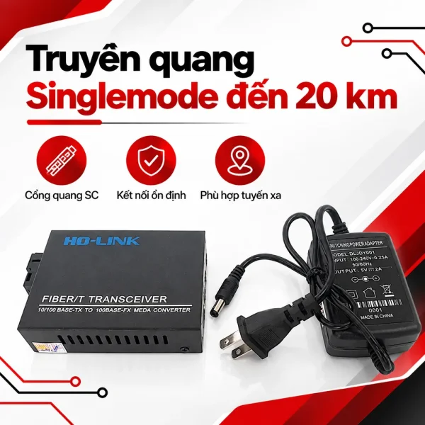 Bộ chuyển đổi quang điện 4 cổng LAN – HO-Link HL-SF-1004