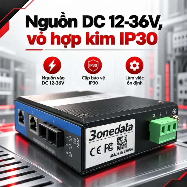 Bộ chuyển đổi quang điện công nghiệp 3Onedata IMC102-S
