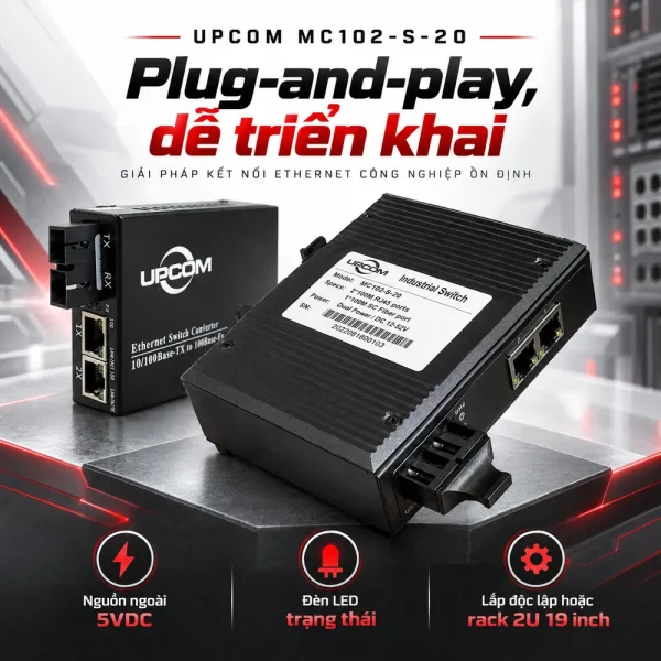 Bộ chuyển đổi quang điện Upcom MC102-S-20