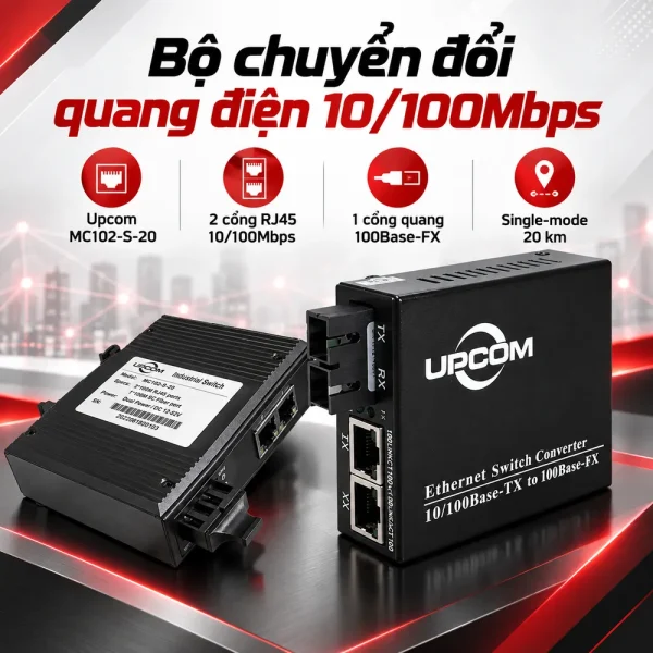 Bộ chuyển đổi quang điện Upcom MC102-S-20