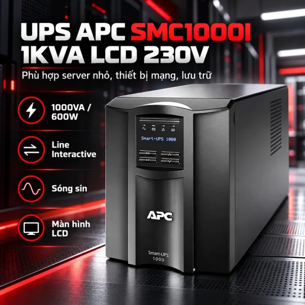 Bộ lưu điện UPS 1KVA APC SMC1000I LCD 230V