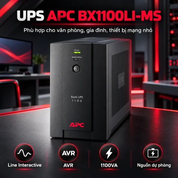 Bộ lưu điện UPS APC BX1100LI-MS 1.1KVA AVR