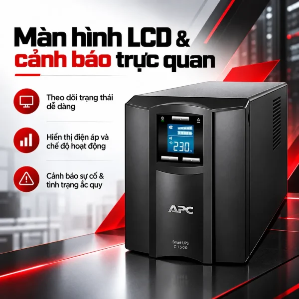 Bộ lưu điện UPS APC SMC1500I 1.5KVA LCD 230V