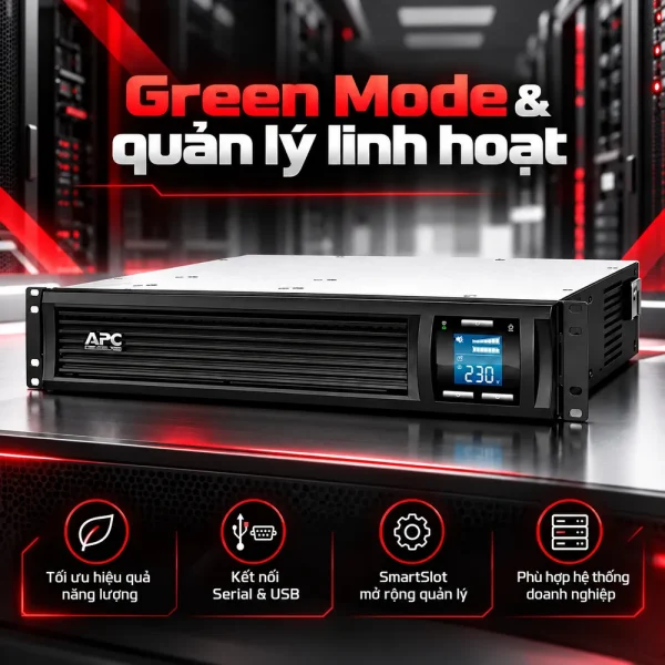 Bộ lưu điện UPS APC SMC1500I-2U 1.5KVA 2U LCD 230V