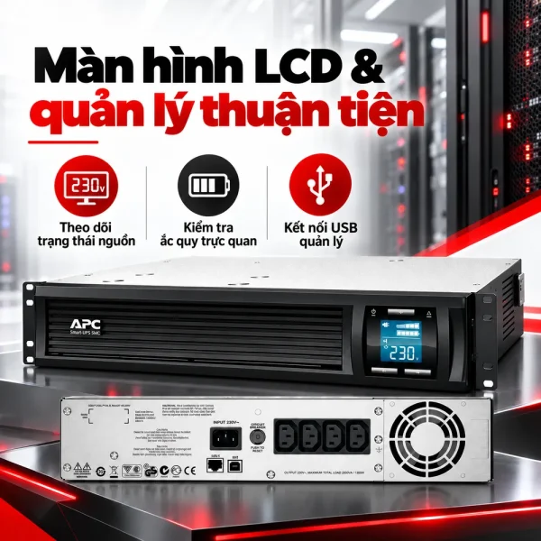 Bộ lưu điện UPS APC SMC2000I 2KVA LCD 230V