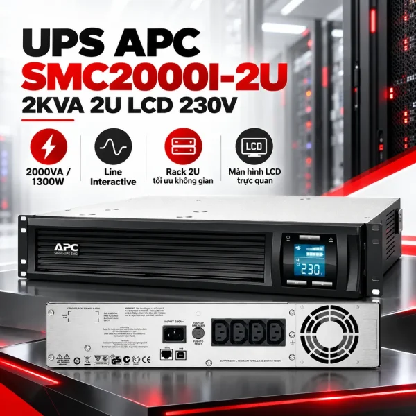 Bộ lưu điện UPS APC SMC2000I 2KVA LCD 230V