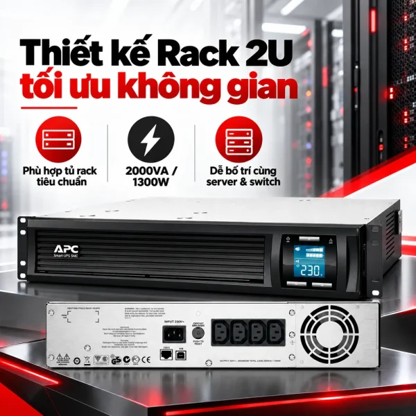 Bộ lưu điện UPS APC SMC2000I 2KVA LCD 230V