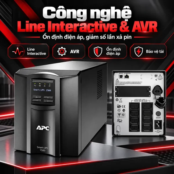 Bộ lưu điện UPS APC SMT1500I 1.5KVA LCD 230V