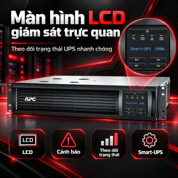 Bộ lưu điện UPS APC SMT1500RMI2U 1.5KVA LCD RM 2U 230V