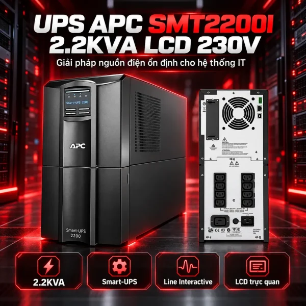 Bộ lưu điện UPS APC SMT2200I 2.2KVA LCD 230V
