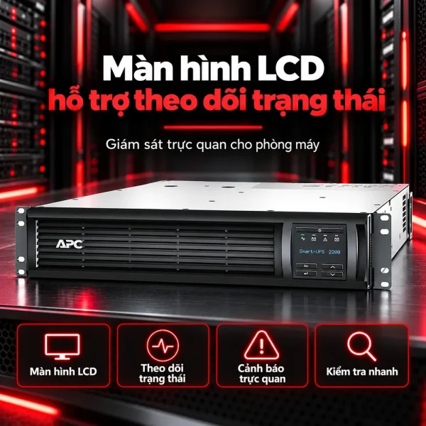 Bộ lưu điện UPS APC SMT2200RMI2U 2.2KVA LCD RM 2U 230V