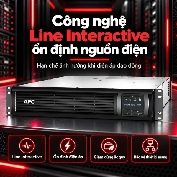 Bộ lưu điện UPS APC SMT2200RMI2U 2.2KVA LCD RM 2U 230V