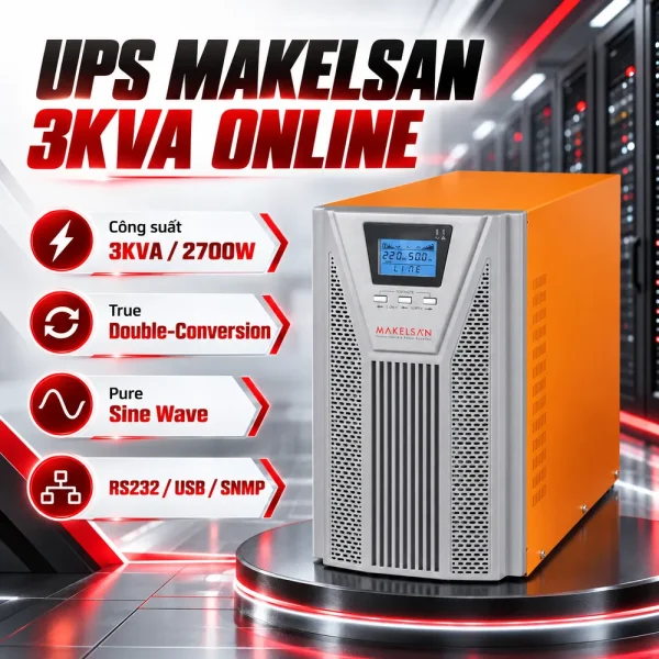 Bộ lưu điện UPS MAKELSAN 3KVA ONLINE