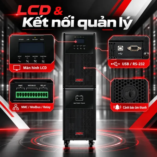 Bộ lưu điện UPS Masu MS-10K LCD