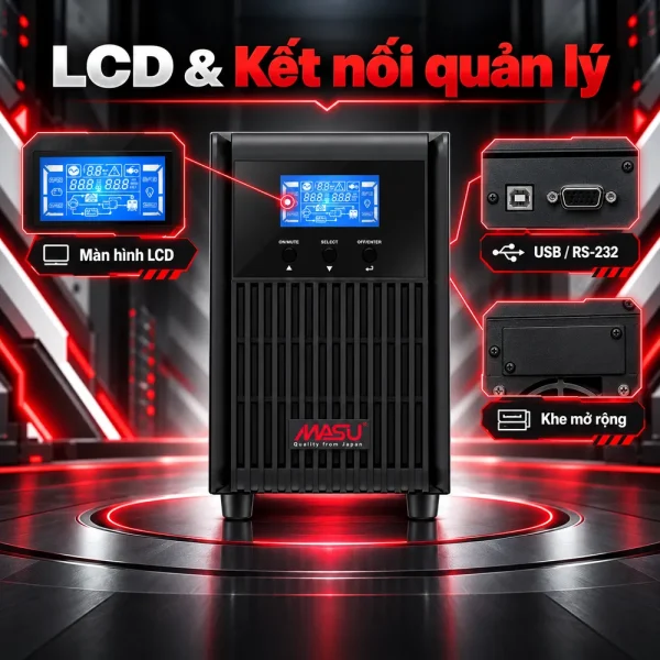 Bộ lưu điện UPS Masu MS-2KS LCD
