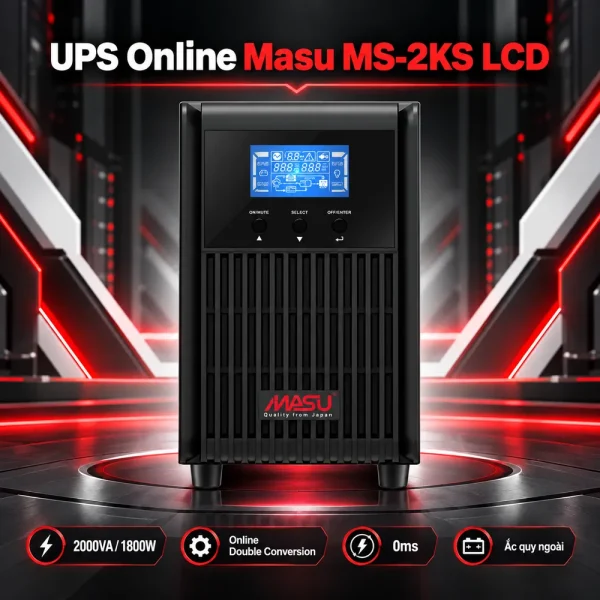 Bộ lưu điện UPS Masu MS-2KS LCD