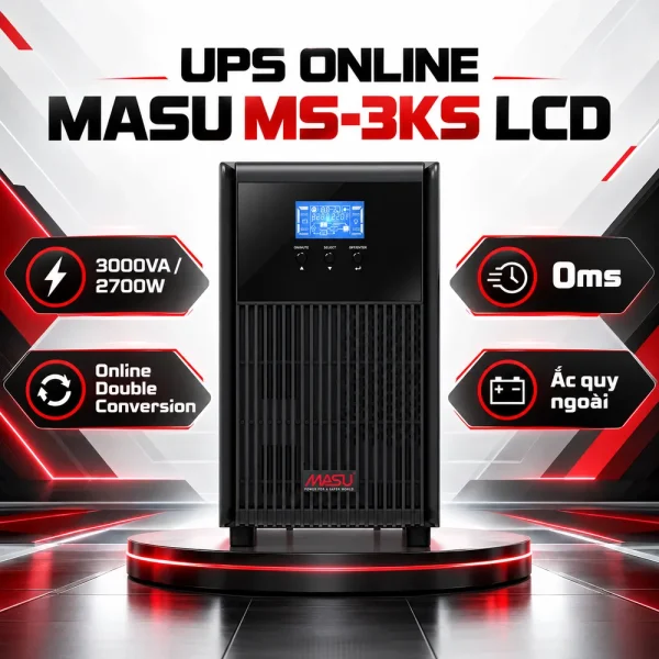 Bộ lưu điện UPS Masu MS-3KS LCD