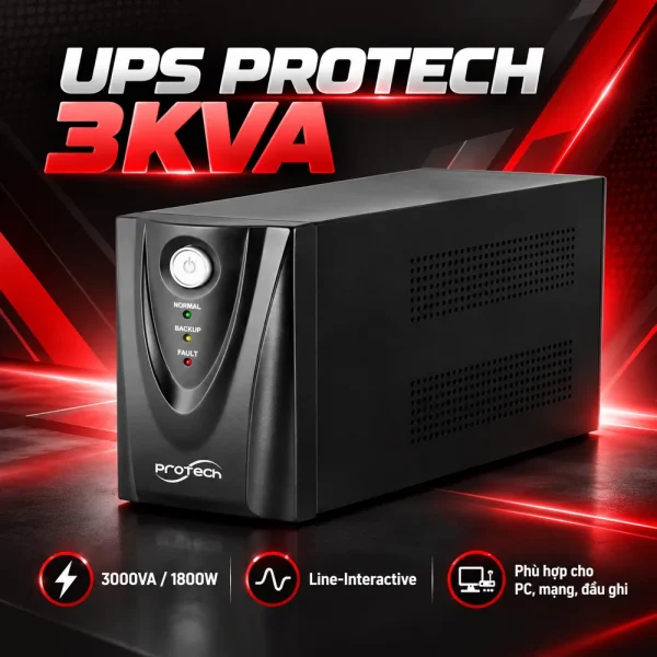 Bộ lưu điện UPS PROTECH 3KVA ONLINE
