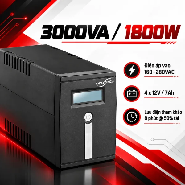 Bộ lưu điện UPS PROTECH PRO3000 3KVA