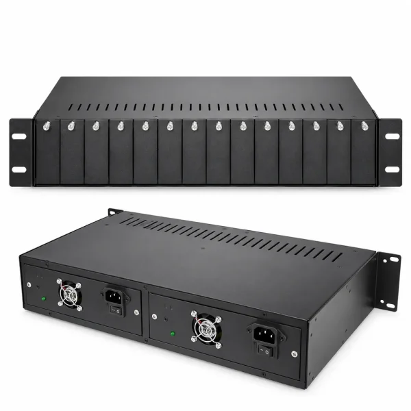 Bộ nguồn tập trung converter quang 14 khe cắm chính hãng