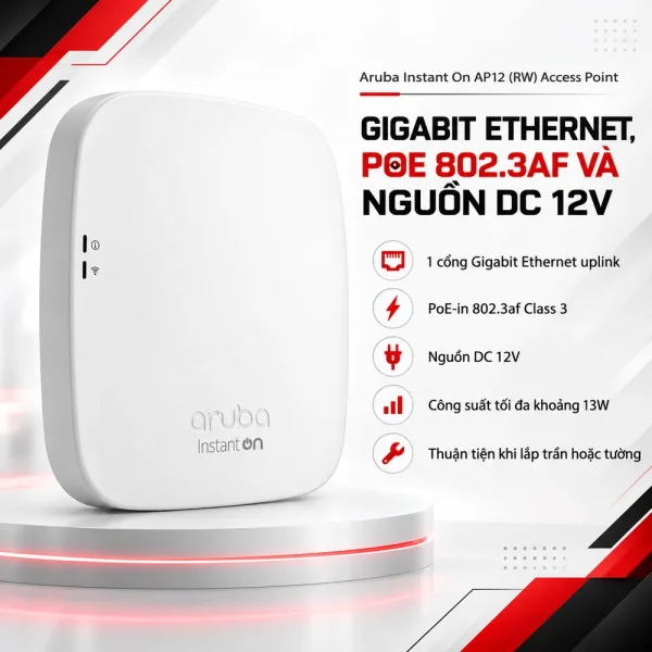 Bộ phát Wifi Aruba Instant On AP12 (RW) Access Point – R2X01A