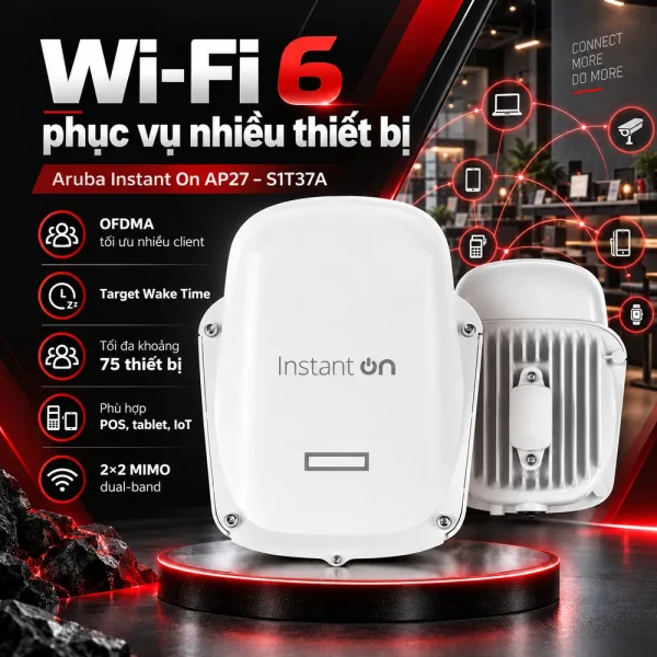 Bộ phát WiFi Aruba Instant On S1T37A AP27 (RW) Access Point