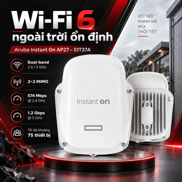Bộ phát WiFi Aruba Instant On S1T37A AP27 (RW) Access Point