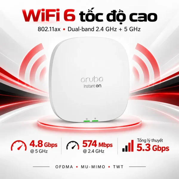 Bộ phát WiFi Aruba R9B28A Instant On AP25 WiFi 6