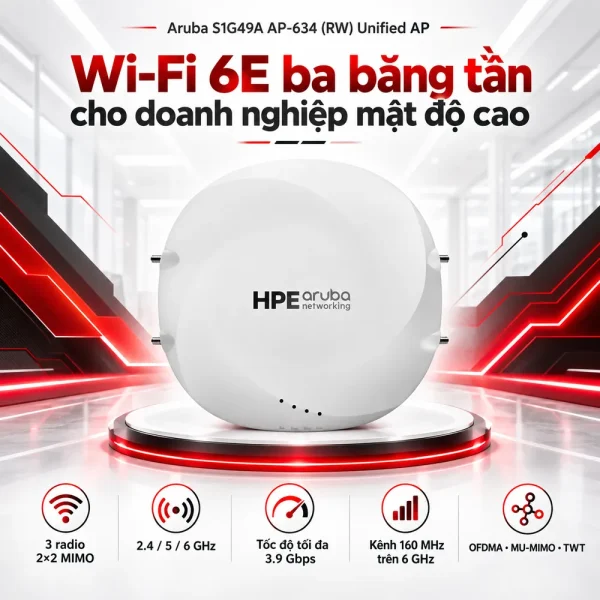 Bộ phát WiFi Aruba S1G49A AP-634 (RW) Unified AP