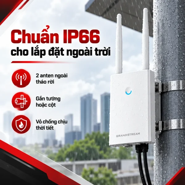 Bộ phát WiFi Grandstream GWN7605LR ngoài trời