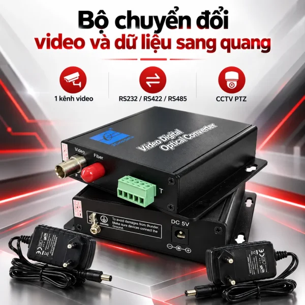 Bộ thu phát 1 kênh Video + data sang quang 3Onedata SWV60101