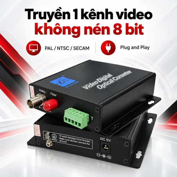 Bộ thu phát 1 kênh Video + data sang quang 3Onedata SWV60101