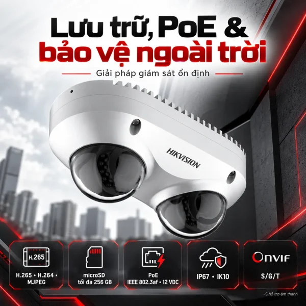 Camera 2 hướng Panovu Hikvision DS-2CD6D82G0-IH(S) 8 MP