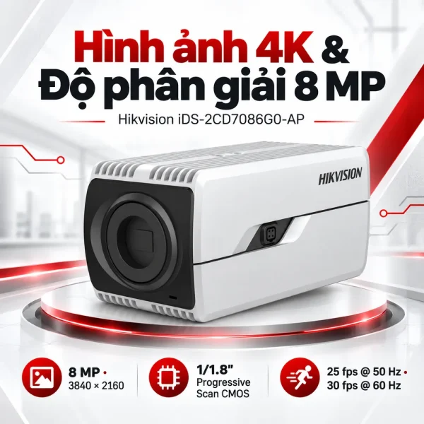 Camera 4K DeepinView Hikvision iDS-2CD7086G0-AP – Giám sát 8 MP tích hợp AI