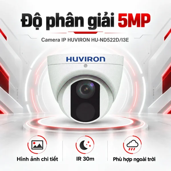 Camera BULLET hồng ngoại HUVIRON HU-ND522D/I3E 5MP