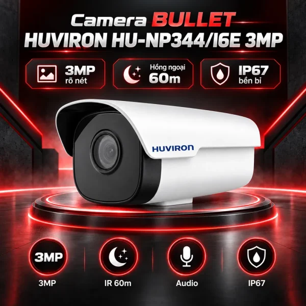 Camera BULLET hồng ngoại HUVIRON HU-NP344/I6E 3MP
