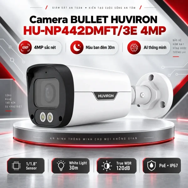 Camera BULLET hồng ngoại HUVIRON HU-NP442DMFT/3E 4MP