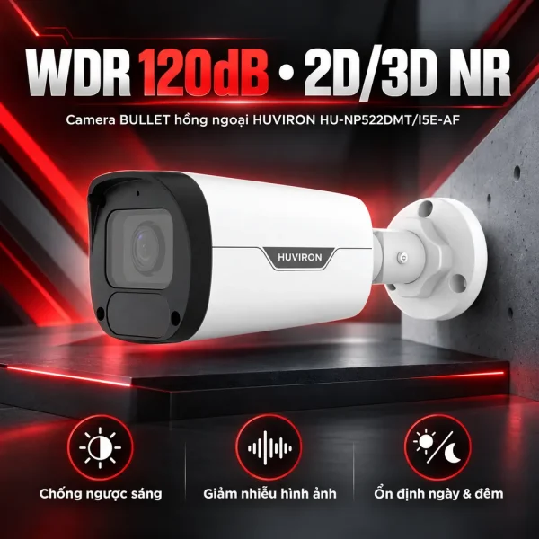 Camera BULLET hồng ngoại HUVIRON HU-NP522DMT/I5E-AF 5MP