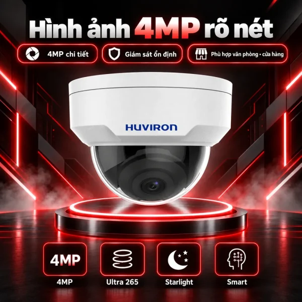Camera DOME hồng ngoại HUVIRON HU-ND421D/I3E 4MP