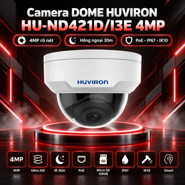 Camera DOME hồng ngoại HUVIRON HU-ND421D/I3E 4MP
